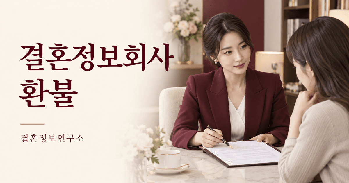 결혼정보회사 환불 — 결혼정보연구소 대표 이미지