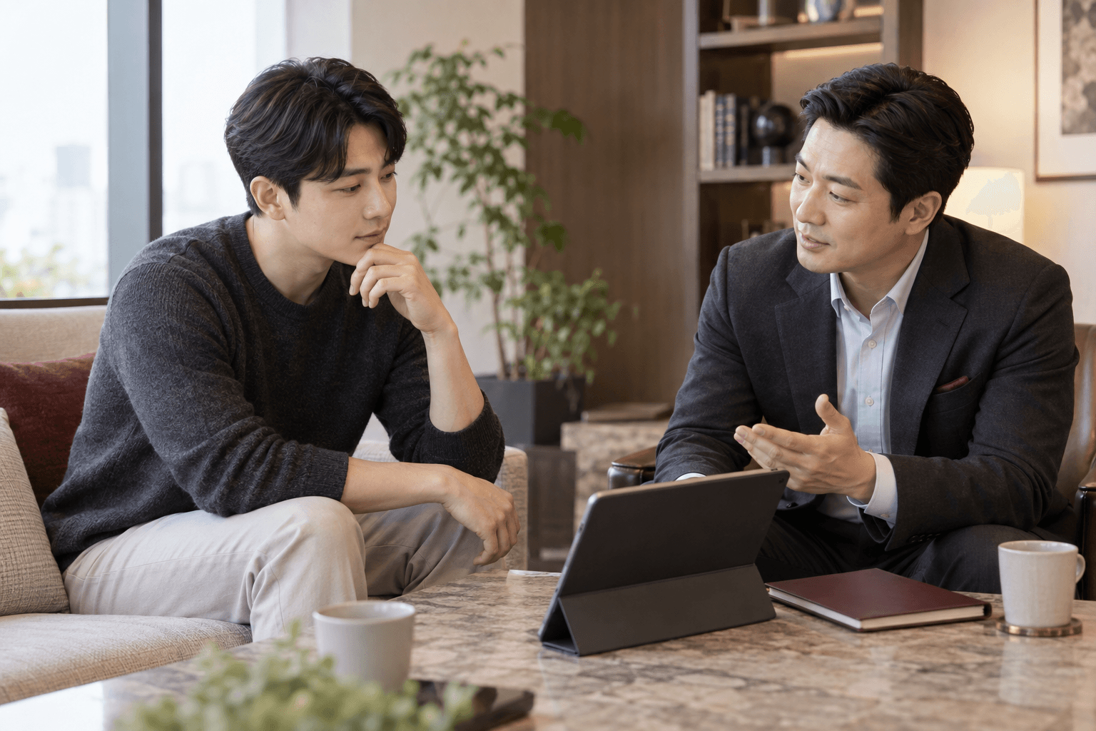 결혼정보회사 첫 상담을 받는 남성 이용자